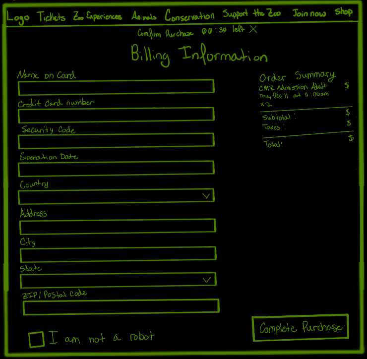 Low-fidelity billing information